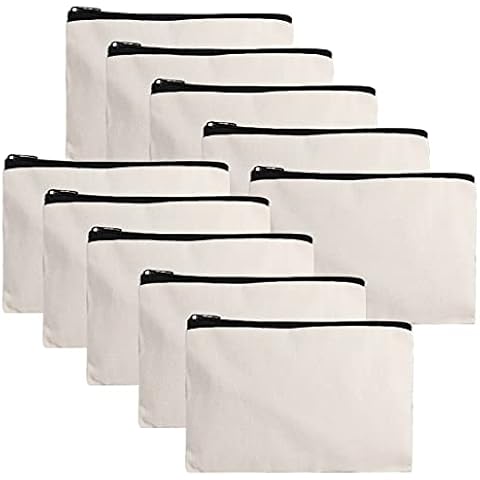 Weiye Premium Sublimation Blank Canvas Bags Resuable Washable Grocery Shopping Tote Bags for DIY, 10 PCS/12 PCS Cover