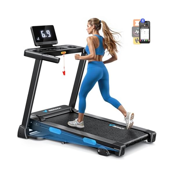 MERACH Loopband voor thuis, inklapbare loopband met helling, 2,5 pk loopband met helling, 0,8 – 12 km/u wandelpad, inklapbaar, met led-display en tablethouder voor thuis en op kantoor, app