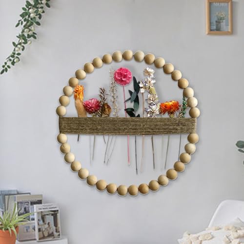 Couronne décorative murale à suspendre en bois style rustique chic 32cm - 3