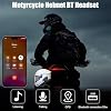OBEST Motorcycle Helmet Bluetooth Headset 2-Way Motorcycle Intercom Headset with DSP Noise Cancellation Glove-Friendly Controls HI-FI Sound IPX6 Waterproof Universal Fit with Almost Helmet