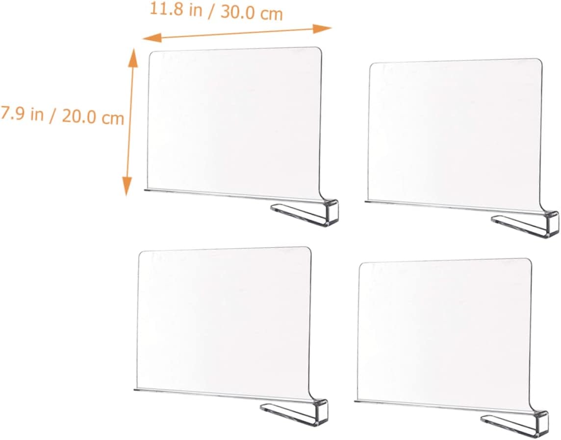 Cabilock 4pcs Wire Shelf Dividers for Closet Clothing Storage Dividers Separator for Wardrobe Book Shelf Organizer Space Saving Separator