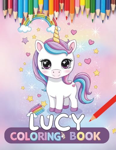 Lucy personalized coloring book: Lucy personalized gifts for girls – 30 Unique Designs Unicorns Coloring Book for Kids (Lucy book series Olivia personalized gifts) image 2