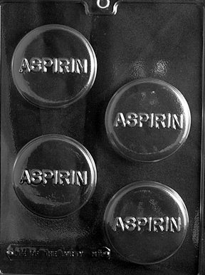 Cybrtrayd Aspirin Chocolate Candy Mold with Exclusive Cybrtrayd Copyrighted Chocolate Molding Instructions