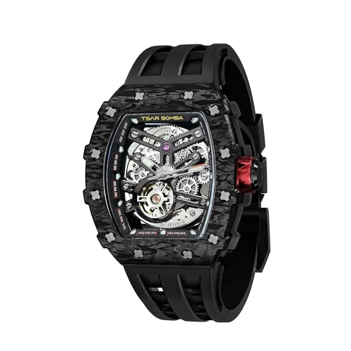 TSAR BOMBA Montre Homme Automatique Luxe Fibre Carbone - Mouvement Japonais - Verre Saphir -...