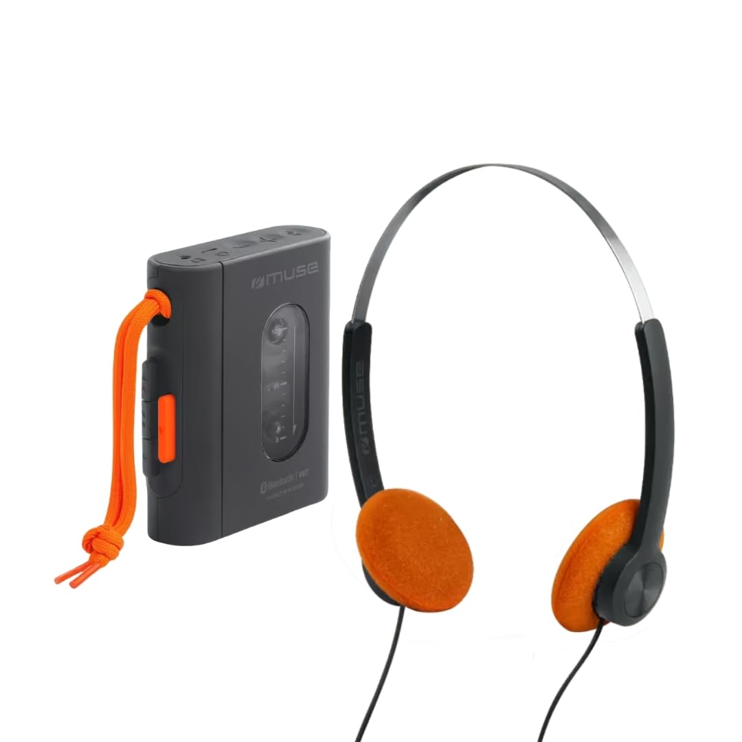 M-136 WM Tragbarer Kassettenspieler mit Bluetooth-Sender, USB-C Akku, 3,5-mm-Klinke, Stereo-Kopfhörer, 5 Std. Wiedergabe