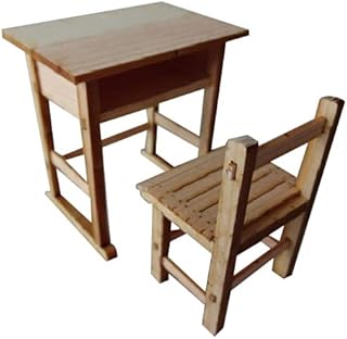 Kobaani Model Workshop 1/12 Memories Alley Series Showa School Series Wood Desk and Chair Two Sets of Input Assembly kit of OY-001