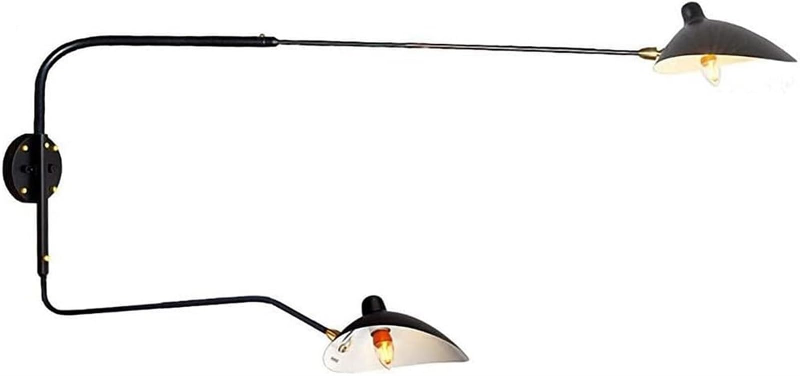 YKMYXZ wall Lights， Modern Black Adjustable Long Arm Wall Lamp, Metal Light with Rotating, Retro Sconce(120cm)