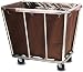 MERTNK Chariots Mobiles, Servir Des Ménages Chariot Trêtre À La Buanderie Robuste Avec Sacs, Blanchisserie Panier Sur Roues Pour Stockage de Vêtements Sales, Cadre En Acier Inoxydable/Brown/90*65*80