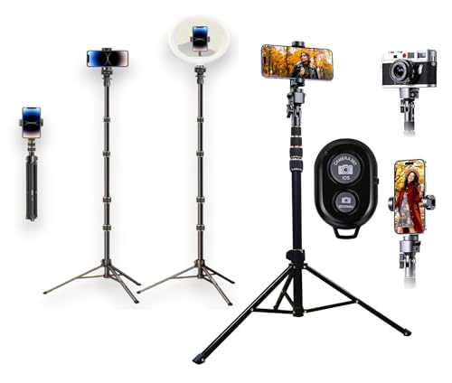 Image of FKU Np-688 83Inch Multi-Function Mobile Phone Live Broadcast Floor Stand 2 in 1 Multi-Function Tripod + Selfie Stick