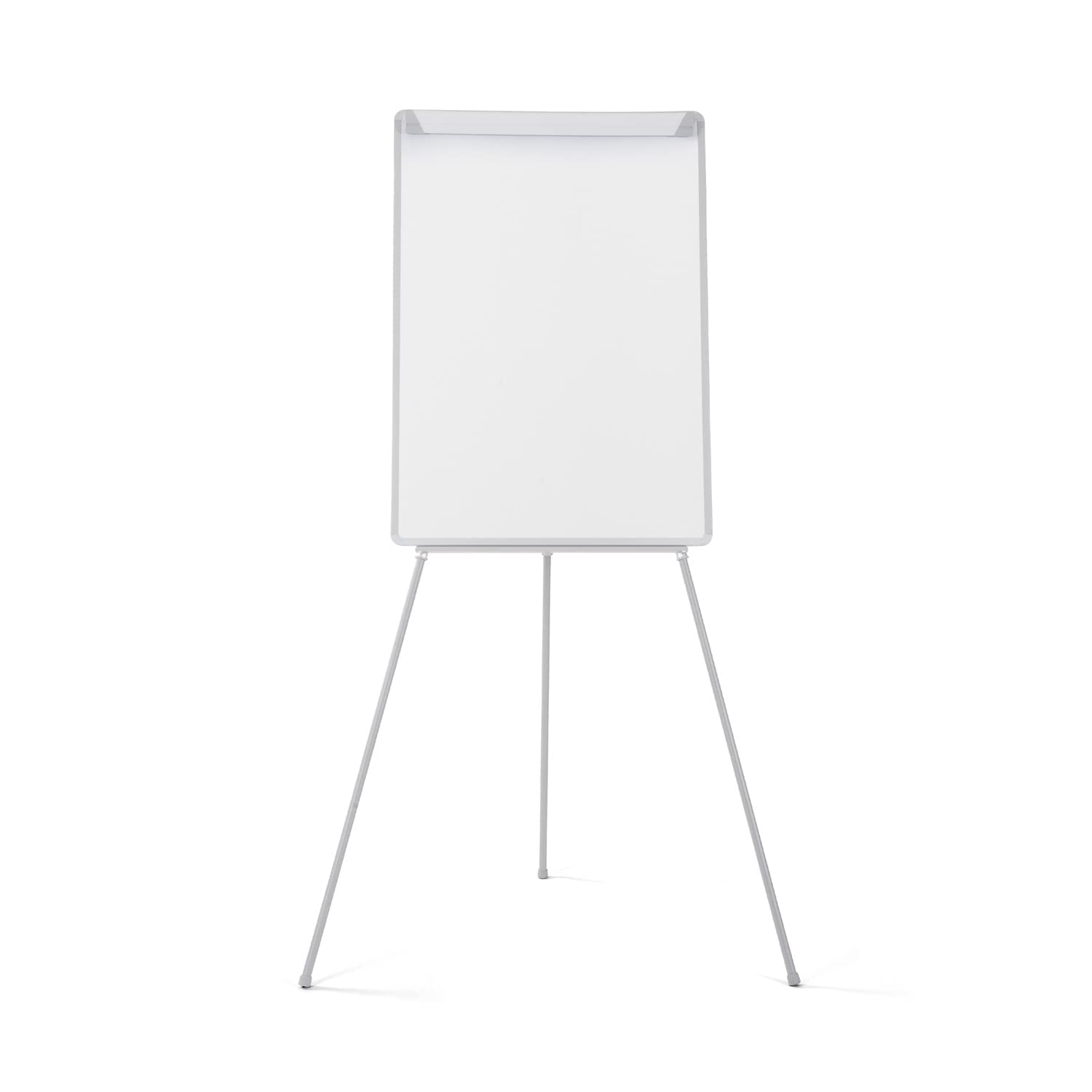Bi-Joy Whiteboard, nicht magnetisch, mit Stativständer, 70 x 100 cm, grauer Rahmen, mit Tablett und verstellbarem Clip für Blöcke