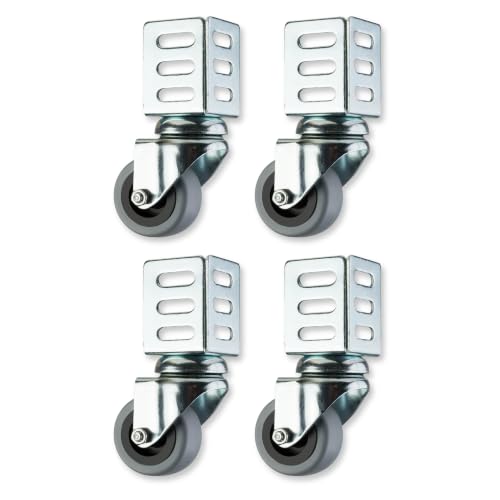 Dörner + Helmer Lenkrollen mit Winkelblech, 4er-Set, 50mm x 22mm, 120kg Tragkraft, 52mm x 37mm Winkel, Verzinkt