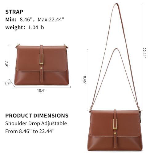 SENDEFN Classic Shoulder Bag for Women Retro Satchel Crossbody Handbags with Zipper Closure Shoulder Purse Vintage4