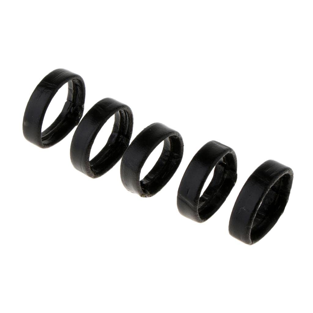 5 Pieces PU Leather Loop Watchband Retainer Replace Ring 20mm Black-image-16