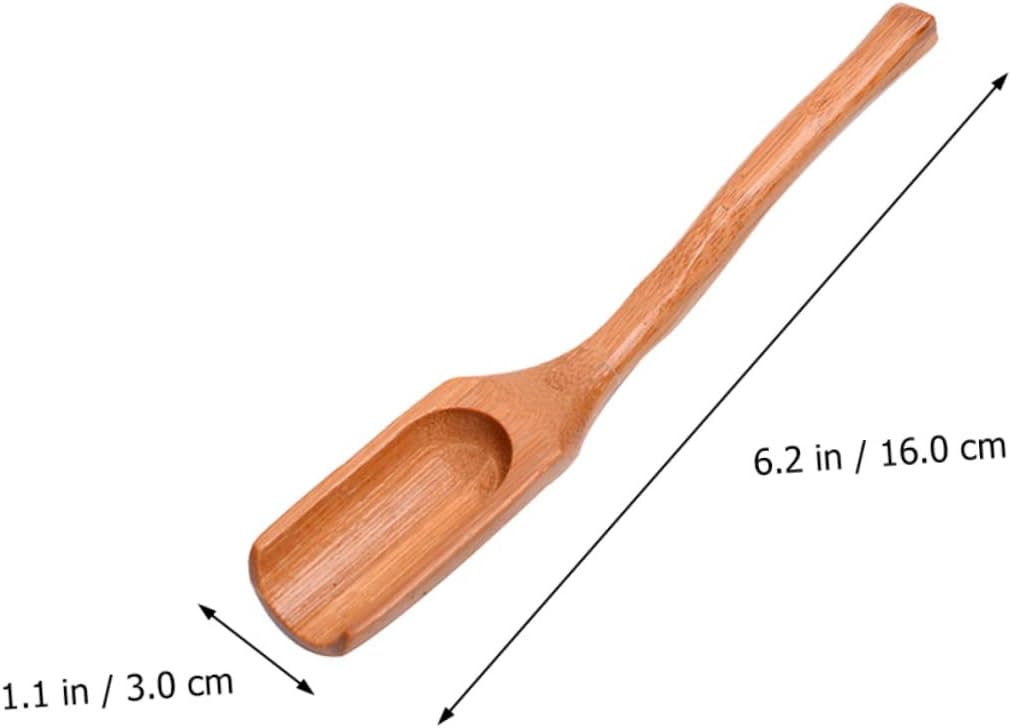 Cabilock 6pcs Tea Scoops Long Handle Curved Design Tea Accessories Home Office Ergonomic Easy to Clean