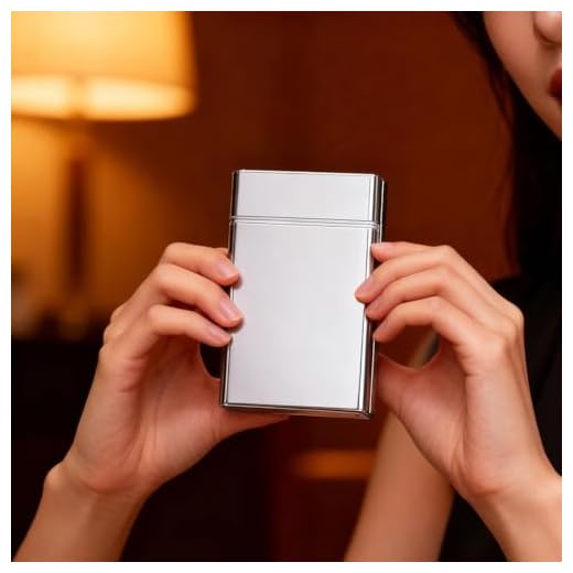 1Pc Women's Aluminum Alloy Cigarette Case, Metal Tobacco Storage Box, Holds Up to 20 Cigars, with Protective Sleeve(Silver)