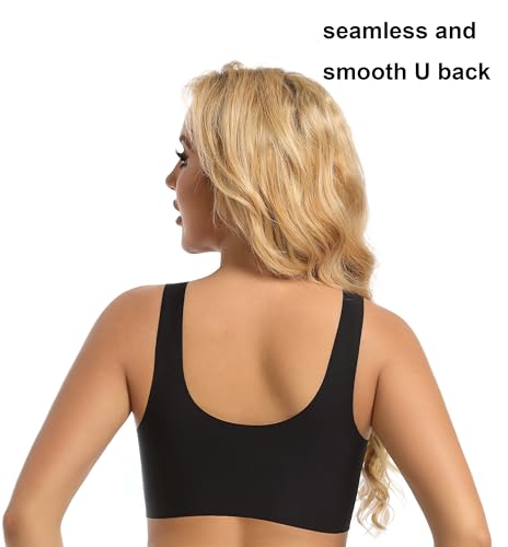 PRETTYWELL Sleep Bras, Thin Soft Comfy Daily Bras, Seamless Leisure Bras for Women, A to D Cup, with Removable Pads3