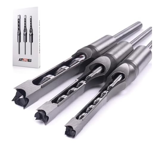 Atoplee Woodworker 5/16 3/8 1/2 Inch Square Hole Drill Bits Mortising Chisel Set (All of Sizes)