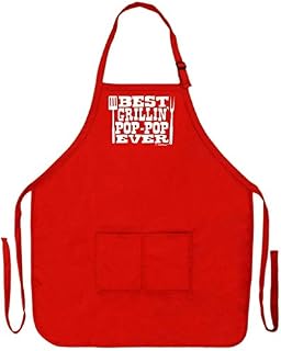 ThisWear Best Grillin' Pop-Pop Ever Funny Apron for Kitchen BBQ Barbecue Cooking Grilling
