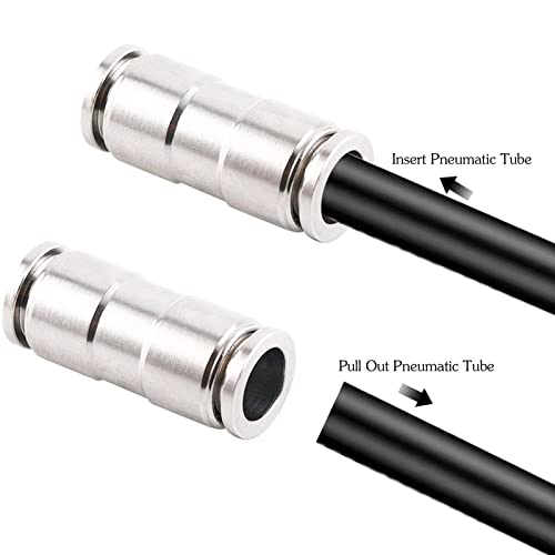 1/4 Union Straight Push To Connect Fittings Stainless Steel Pneumatic Push Connectors,Ceker 1/4" X 1/4" Od Tube Quick Connect Fittings Air Line Fittings For 1/4 Inch Tube 2Pack #TOP5