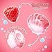 Amos 4D Gummy Candy Mermaid Jewels Fruity Filled, Soft Center Jelly-filled Seashell Candy, Raspberry Flavor Christmas Candy (9oz Pack) pink