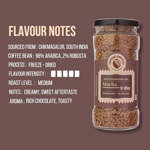 Image of Impulse Coffees Mocha Pe Chauka Instant Coffee Powder | Premium Rich Mocha Flavour with Strong Taste & Cafe-Style Aroma | Perfect Morning Starter & Flavoured Coffee Experience at Home | 100Gms