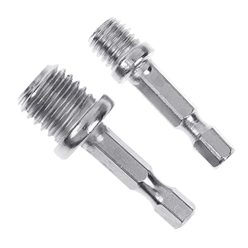 2 Pcs/set Woodworking Twist Drill Bit Adapter Rod Wind Batch Electric M10+M14 Power Drill Sockets Adapter Sets Tools Hexagon Drill Adapter Woodworking Drill Bit Adapter Rod Wind Batch Electric M10+M14