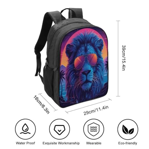 Mochila escolar de león impermeable 3D infantil para guardería resistente 2