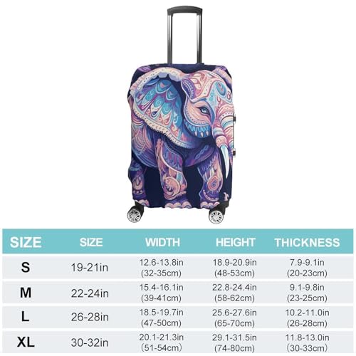 Purple Elephant Luggage Cover, Washable Elastic Suitcase Cover Protector Fit 18-32 Inch Luggage2
