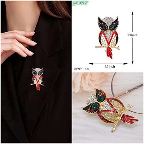 Image of Animal brooch Women's Fashion Unique Crystal Rhinestone Vintage Enamel Lapel Safety Pin, Clothing Jewelry Clothing Backpack Jacket Hat Decoration DIY