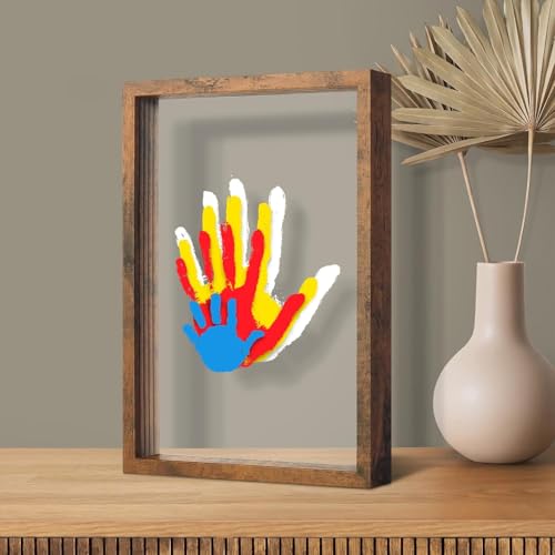 Crenze Family Handprint Kit DIY Keepsake Frame Hand Prints Ornament Kit Family Gifts for Grandparents New Parents Mothers Day Fathers Day Birthday