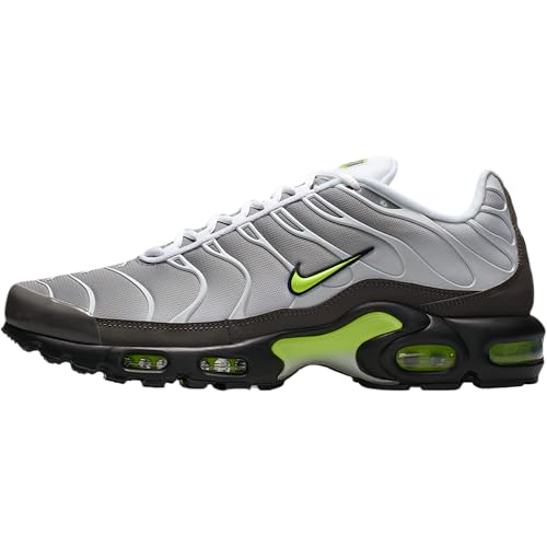 Nike Air Max Plus pour homme en blanc, gris et jaune fluo