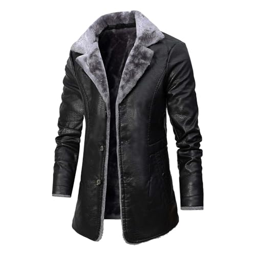Veste mi-longue doublée polaire pour automne hiver avec col