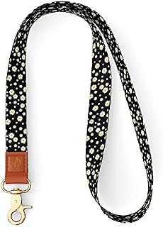 Rose Lake Neck Lanyard Keychain for Women and Men, Cute Neck Strap Lanyard for Keys, ID Badges Holder, Wallets (Daisy Black)