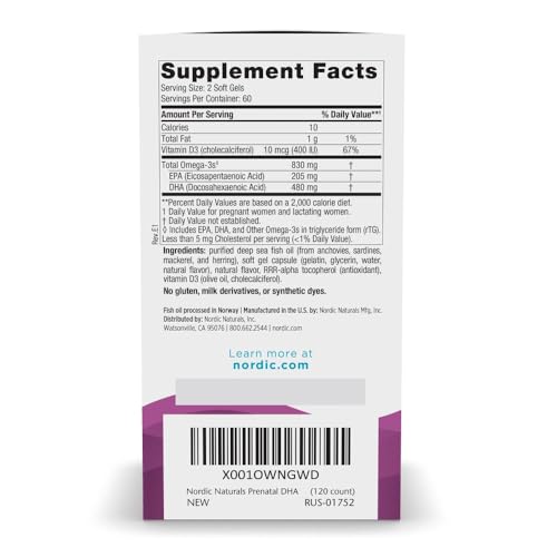 Image of Nordic Naturals Prenatal DHA, Omega-3 + Vitamin D3, Strawberry - 120 Count