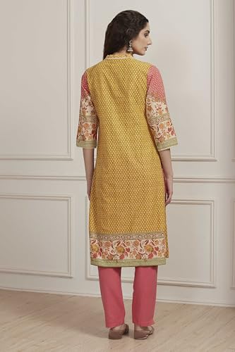 Image of BIBA Women Cotton Printed Straight Kurta