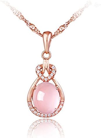 Rose Quartz Pendant Necklace wire wrapped in Sterling Silve