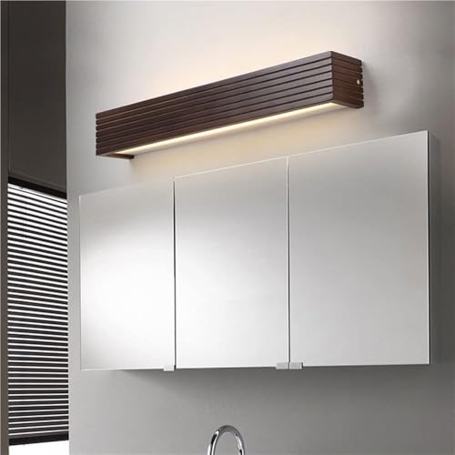 Lampada da Specchio per Il Trucco a LED Nera Moderna da 45 cm - Applique da Parete Rettangolare per Bagno e Trucco