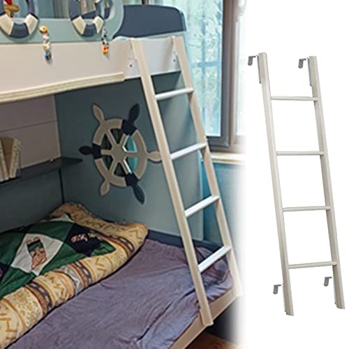 Escalera universal blanca para litera, ideal para dormitorios juveniles ordenados