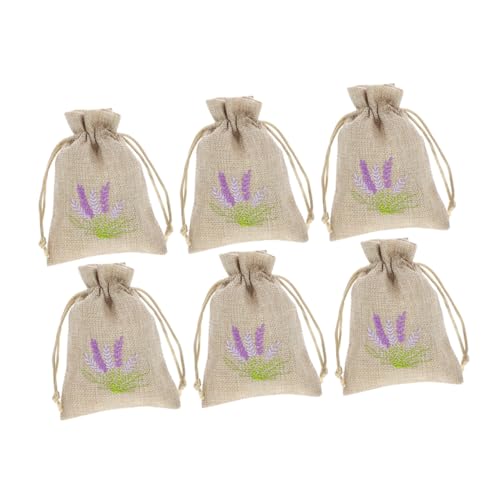 Bolsas Saco de Lino Vacías 6pz con Cordón Lavanda miniatura 1