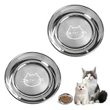 Stainless Steel Cat Bowls Food Dishes for Indoor Cats Cats Shallow Whisker Friendly 6.4Inches Cat Food Water Dishes Bowls Whisker Fatigue...