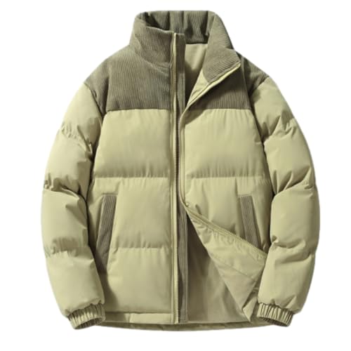 ZUOYIMEI Men Cold Jacket Thicken Warm Solid Color Men Outdoor Jacket Loose Comfortable Large Size Men Long Sleeve Jacket Casual All-Match Classic Men Winter Jacket J-Green 4XL