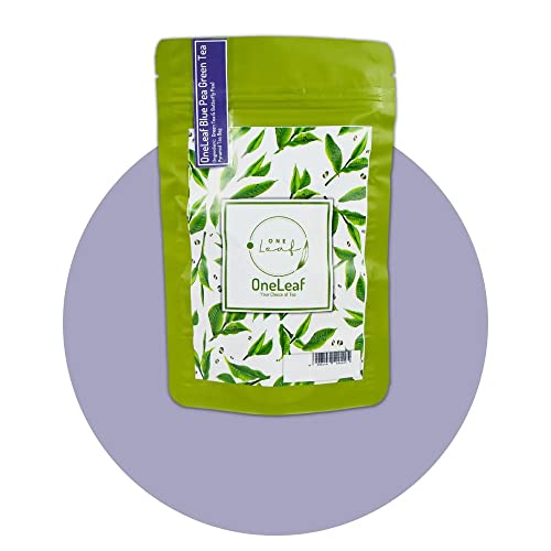 Image of ONELEAF Blue Pea Green Tea for Skin Glow & Digestion | Non-Bitter Butterfly Pea Pyramid Tea Bag | Helps in Stress Relieving | Refreshing Cool Beverage Iced Tea- 40gm Pouch (Pack of 20 Tea Bags)