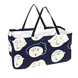 【Durable y plegable】Esta bolsa de compras con canasta tiene 4 postes de soporte para mantener su forma y también es plegable para un fácil almacenamiento.