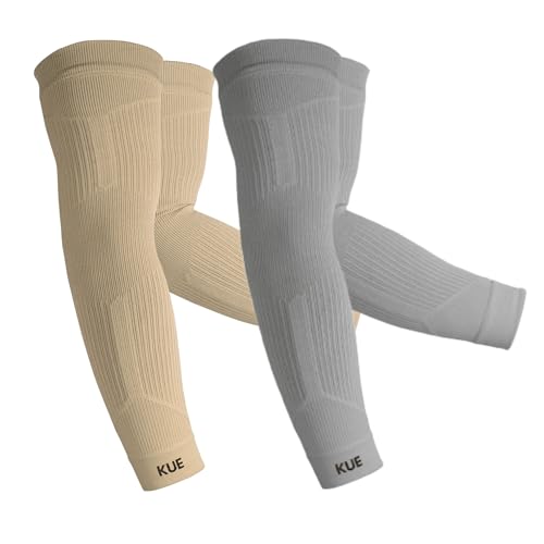 Image of KUE Compression Arm Sleeves for Men & Women | Sports Arm Sleeves for Running, Cricket & Cycling | UV Protection Cooling Sleeves | Arm Compression Sleeve for Joint Pain Relief