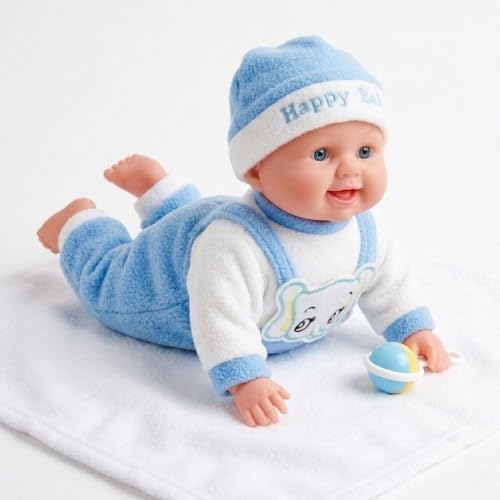 Image of Musical Baby Doll Toy 35 cm for Kids - Soft Plush Talking & Singing with Touch Sensor, Interactive Baby Boy & Girl Doll in Colorful Dress,Gift Toy (Happy Baby Multicolor)