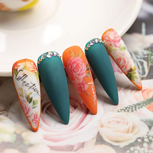 TOMICCA Gel Nail Polish Starter Kit with UV Light, 6 Colors Gel Polish Set with Top Coat and Base Coat, Orange Green Pink Colors, 48W Led Nail Lamp, DIY Manicure Kit, Essentials Nail Art Decorations Set for Women Girls
