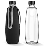 Siegvoll Flasche Schutzhülle NUR für SodaStream DUO Glasflasche - Tragbare Flaschenhülle aus Neopren, Zubehör für SodaStream DUO Glaskaraffe Draußen - Flaschentasche Schwarz (ohne Flasche)