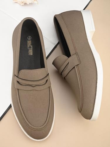 Image of MACTREE Suede Leather Stylish Loafers Shoes for Men