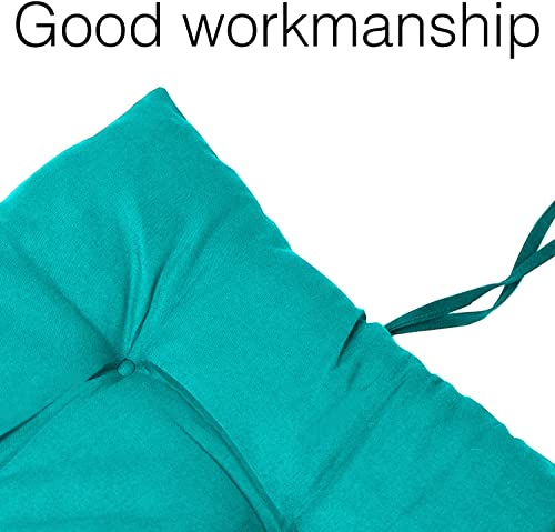 Image of Super Comfy Long Rocking Chair Cushion /Bench Back Seat Pad Cotton Handmade Quilts (Sky Blue -18 x 50 Inch)