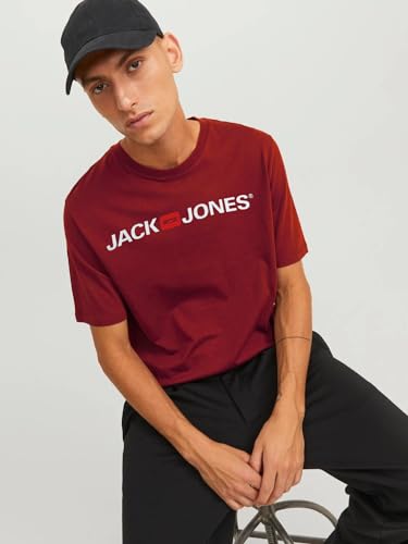 JACK & JONES Herren JJECORP Logo Tee SS Crew Neck, Red Dahlia/White - REG, S – Ansicht 3